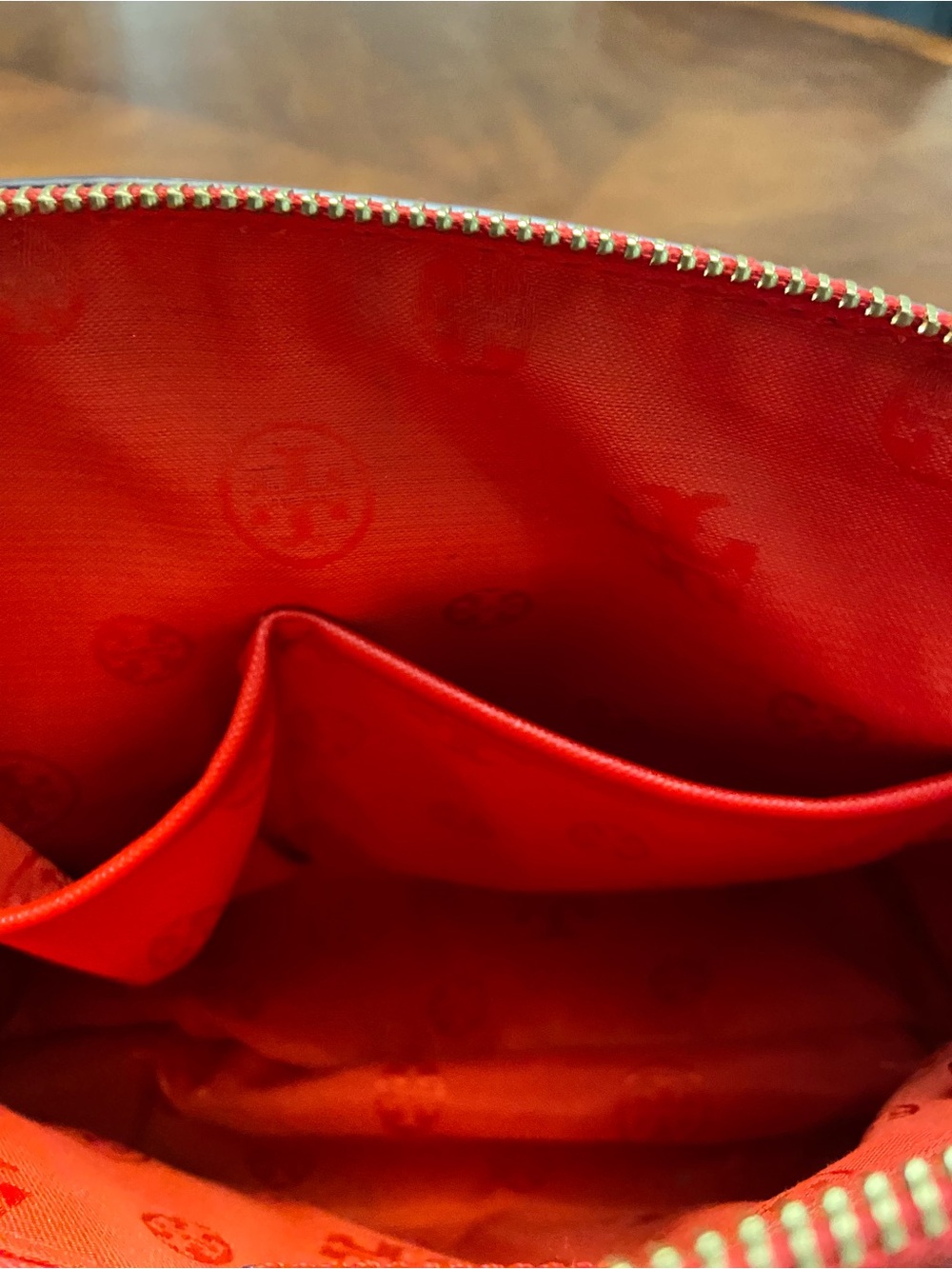 Tory Burch Mini Red Dome Satchel with Gold Logo - Picture 6 of 12